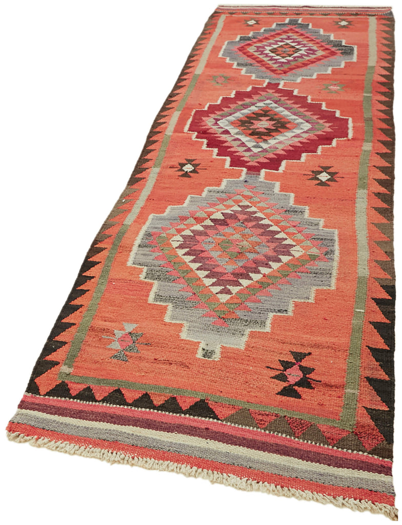 Vintage Heriki Kilim Runner - Collected Corridor 98x313cm detail image 3 at Sama Rugs