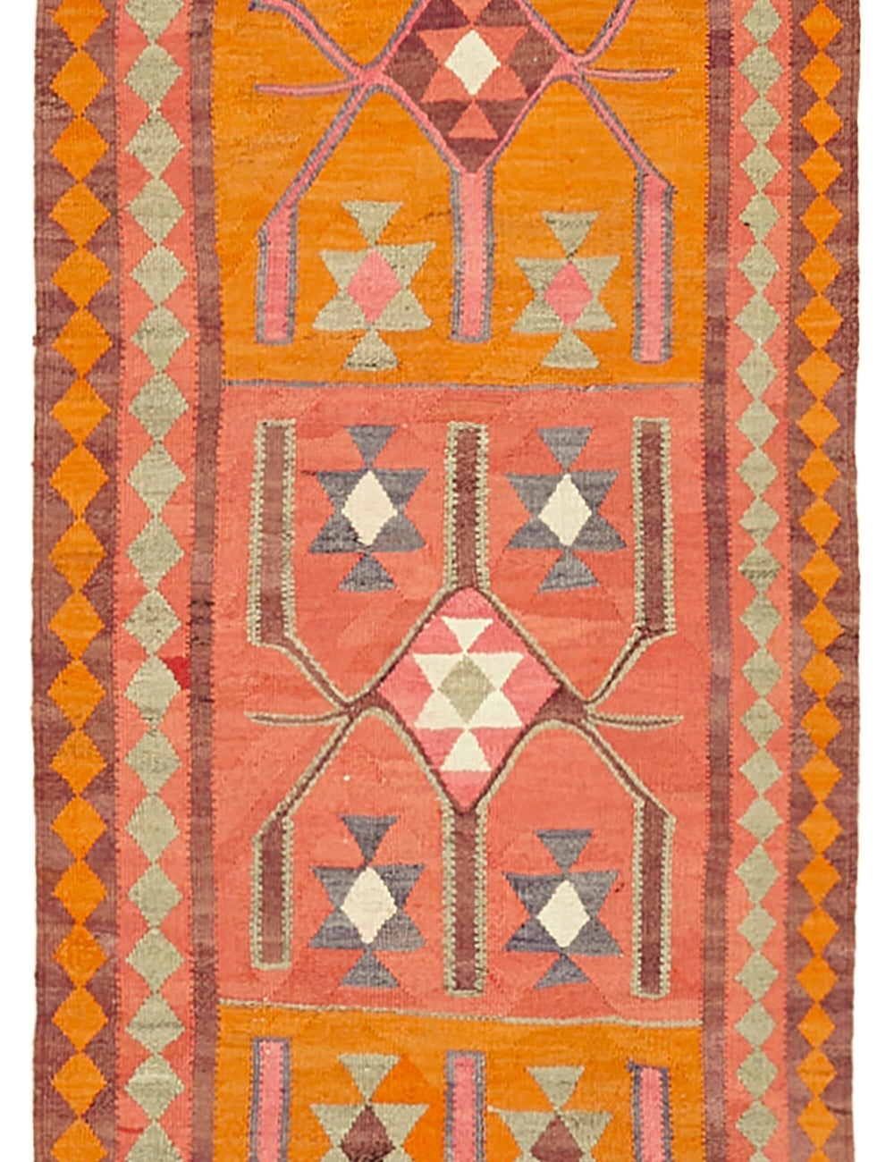 Vintage Heriki Kilim Runner - Restored Heritage 105x355cm