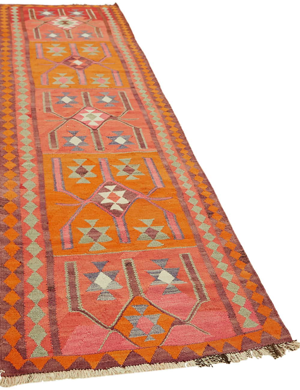Vintage Heriki Kilim Runner - Restored Heritage 105x355cm