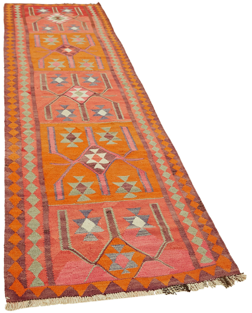 Vintage Heriki Kilim Runner - Restored Heritage 105x355cm detail image 2 at Sama Rugs
