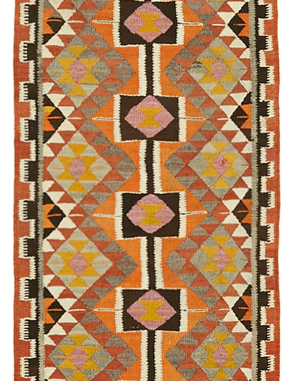 Vintage Heriki Kilim Runner - Collected Corridor 89x378cm