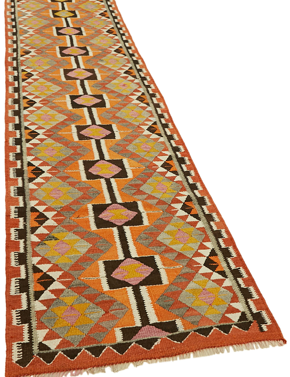 Vintage Heriki Kilim Runner - Collected Corridor 89x378cm