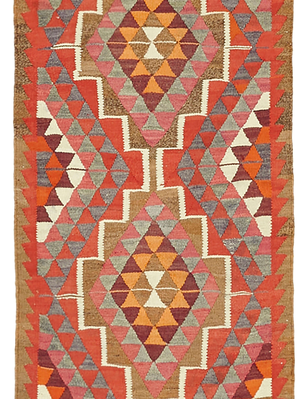 Vintage Heriki Kilim Runner - Restored Nomad 96x348cm
