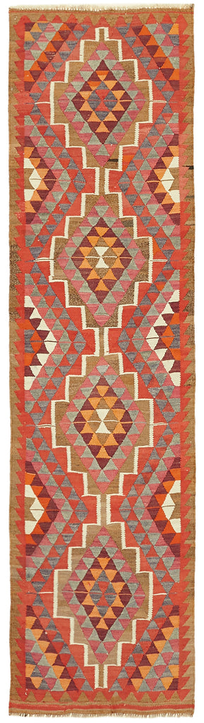 Vintage Heriki Kilim Runner - Restored Nomad 96x348cm at Sama Rugs