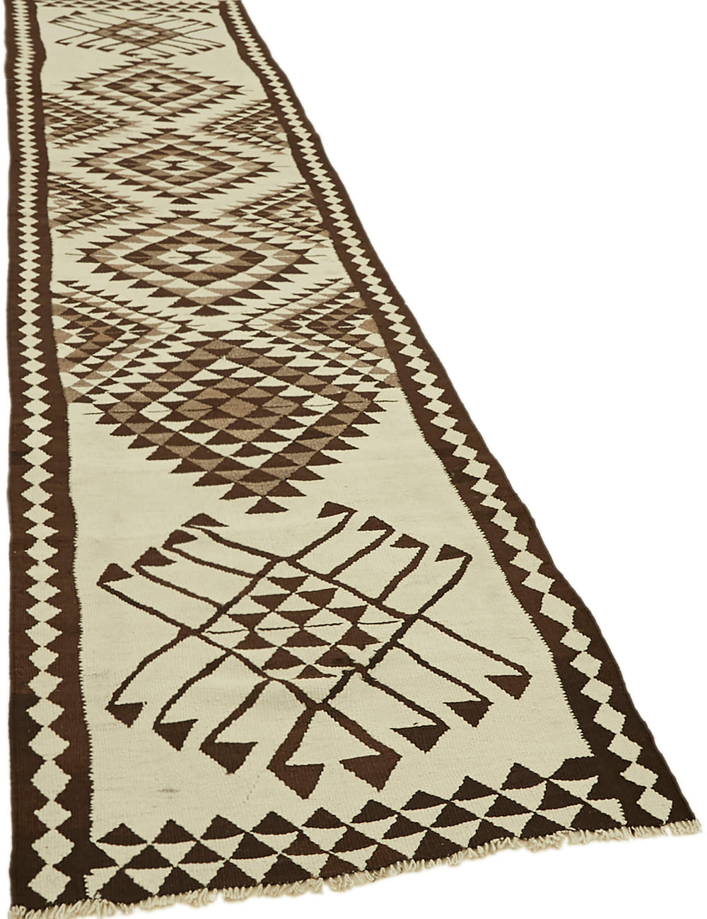 Vintage Heriki Kilim Runner - Crafted Archive 95x373cm