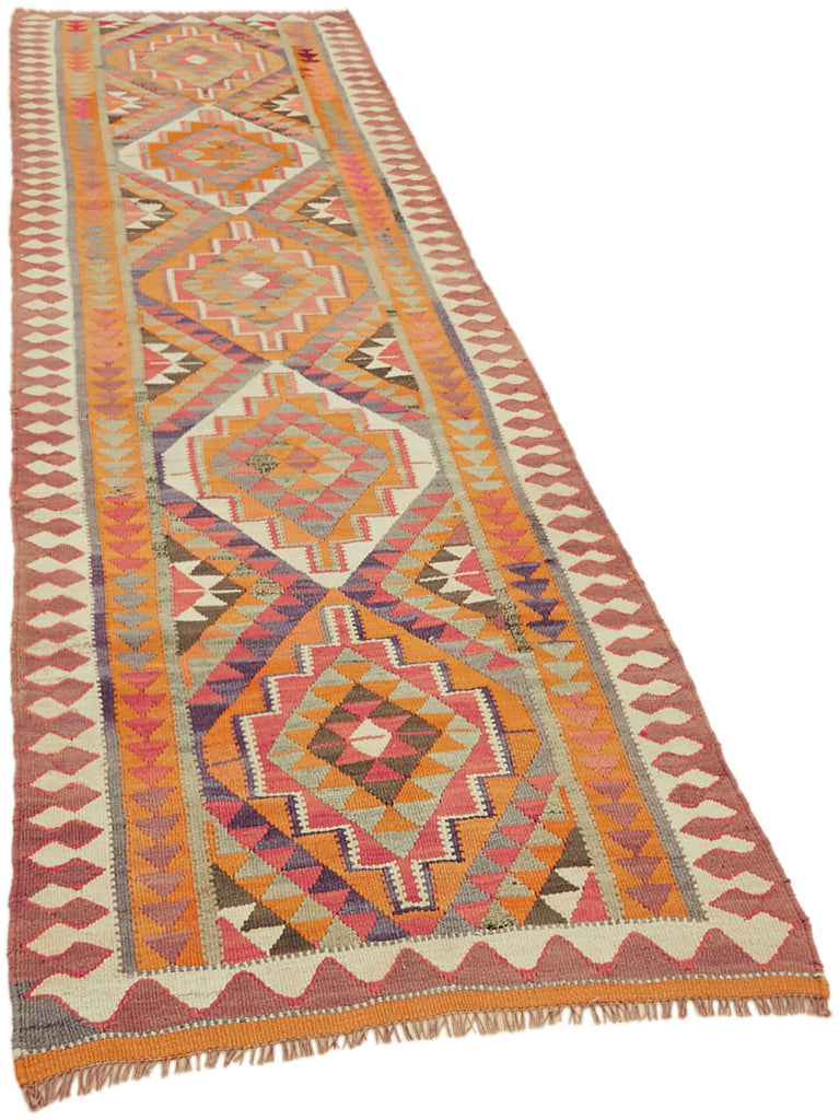 Vintage Heriki Kilim Runner - Worldly Runner 107x342cm detail image 2 at Sama Rugs