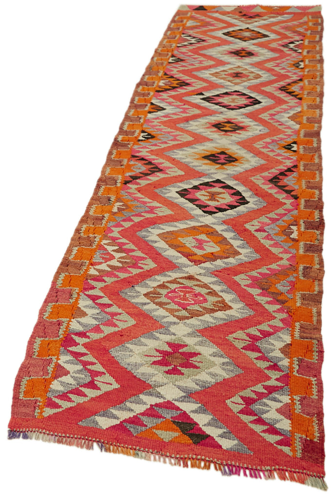 Vintage Heriki Kilim Runner - Hand Restored 95x337cm detail image 3 at Sama Rugs