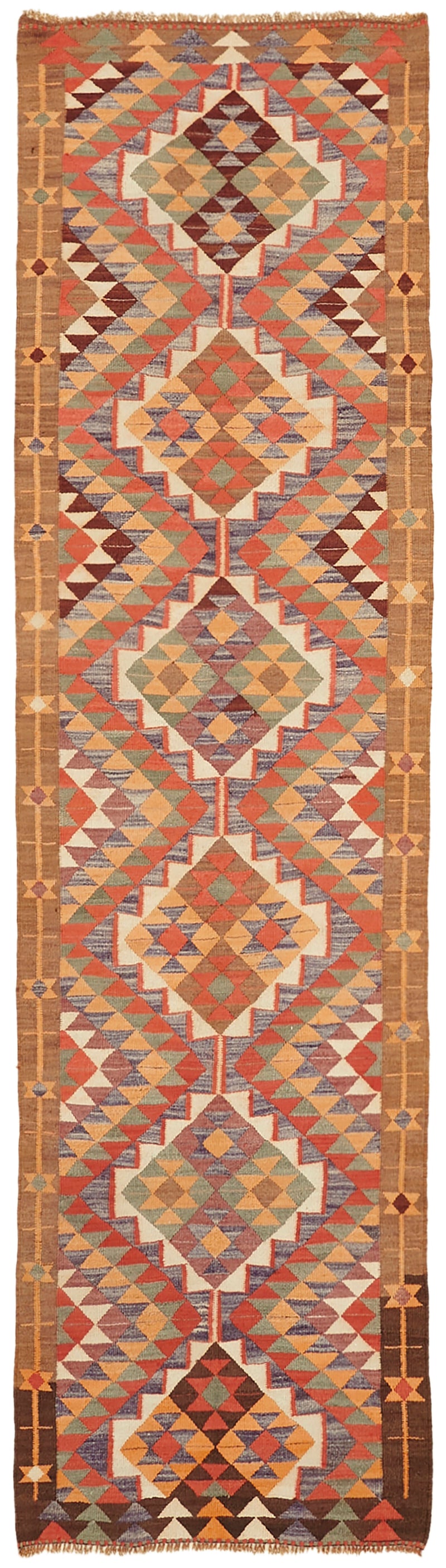 Vintage Heriki Kilim Runner - Collected Kilim 106x358cm at Sama Rugs