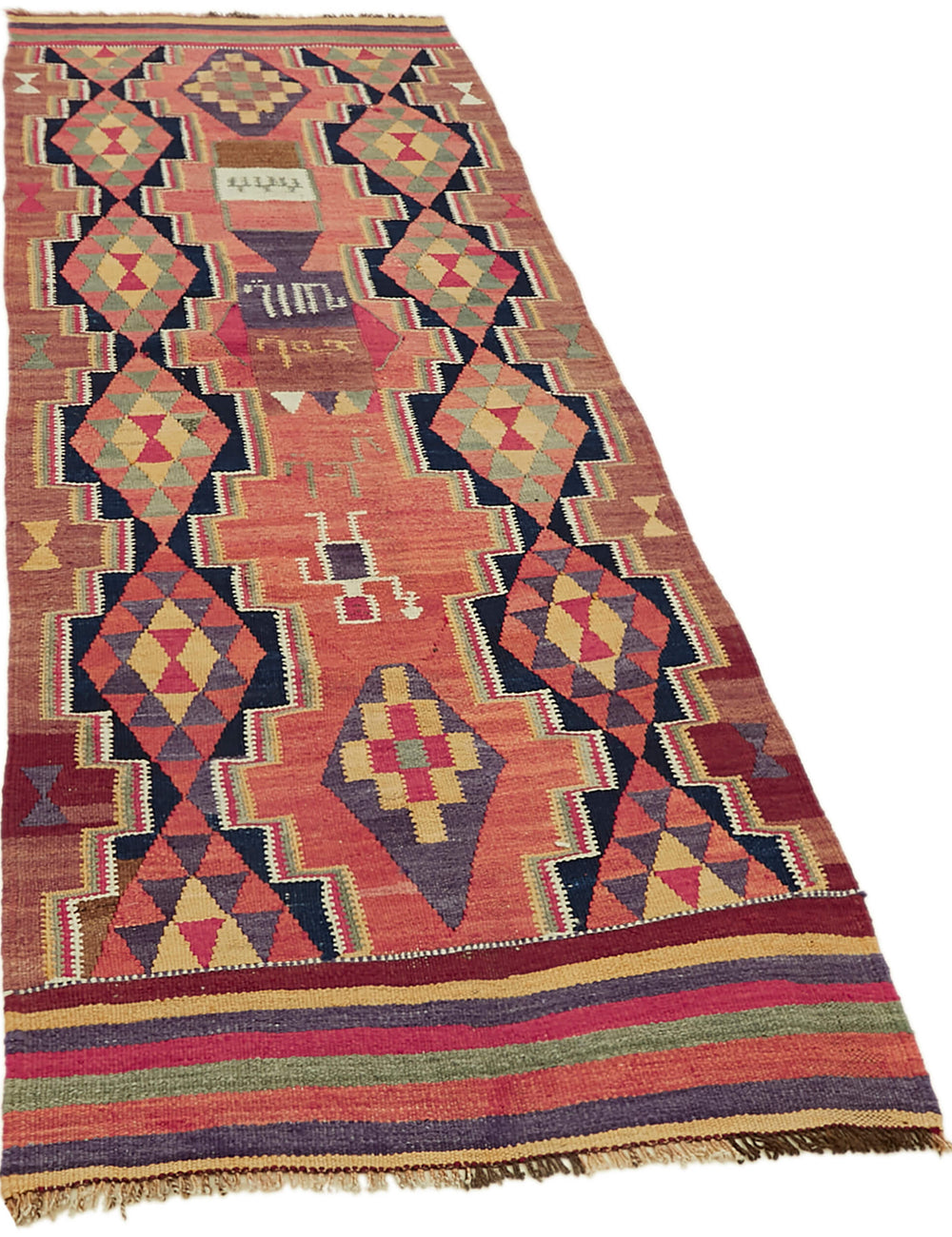 Vintage Heriki Kilim Runner - Artisan Refinished 100x270cm