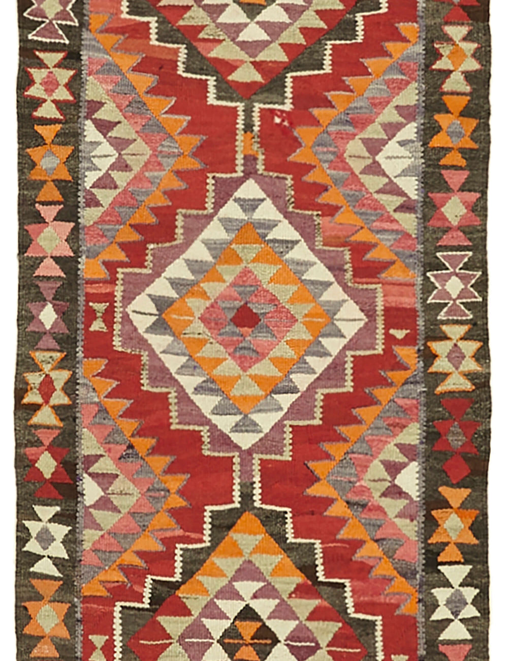 Vintage Heriki Kilim Runner - Global Heritage 100x345cm