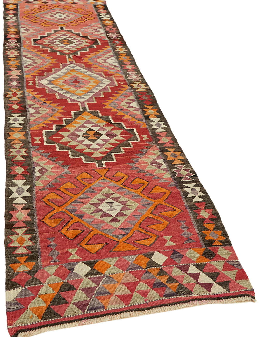 Vintage Heriki Kilim Runner - Global Heritage 100x345cm