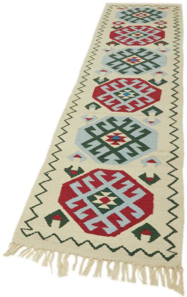Vintage Heriki Kilim Runner - Restored Nomad 85x375cm detail image 3 at Sama Rugs