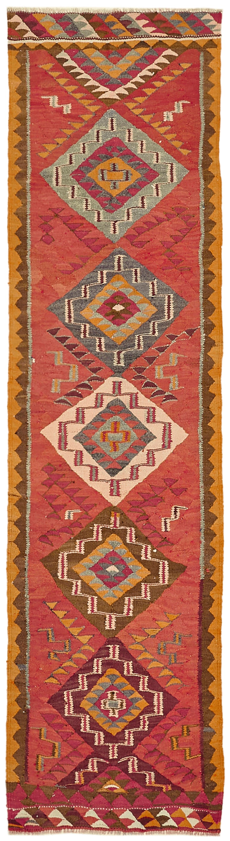 Vintage Heriki Kilim Runner - Anatolian Passage 93x343cm at Sama Rugs