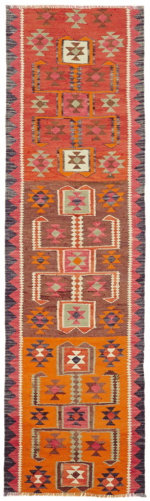 Vintage Heriki Kilim Runner - Crafted Archive 93x316cm at Sama Rugs