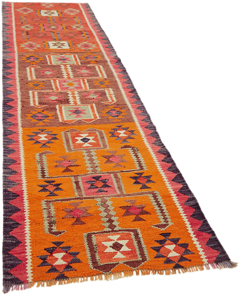 Vintage Heriki Kilim Runner - Crafted Archive 93x316cm detail image 2 at Sama Rugs