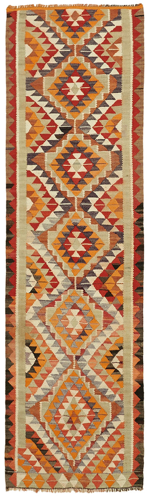 Vintage Heriki Kilim Runner - Worldly Runner 98x320cm at Sama Rugs