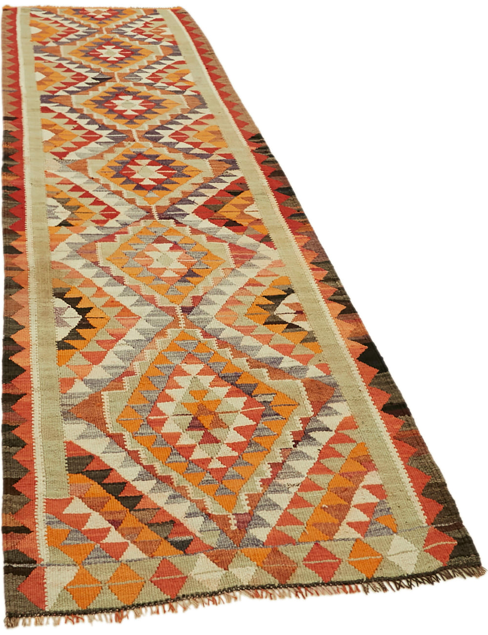 Vintage Heriki Kilim Runner - Worldly Runner 98x320cm