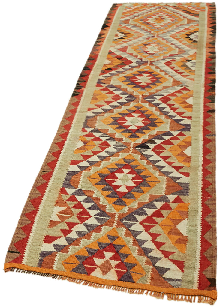 Vintage Heriki Kilim Runner - Worldly Runner 98x320cm detail image 3 at Sama Rugs