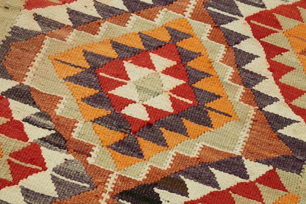 Vintage Heriki Kilim Runner - Worldly Runner 98x320cm detail image 5 at Sama Rugs