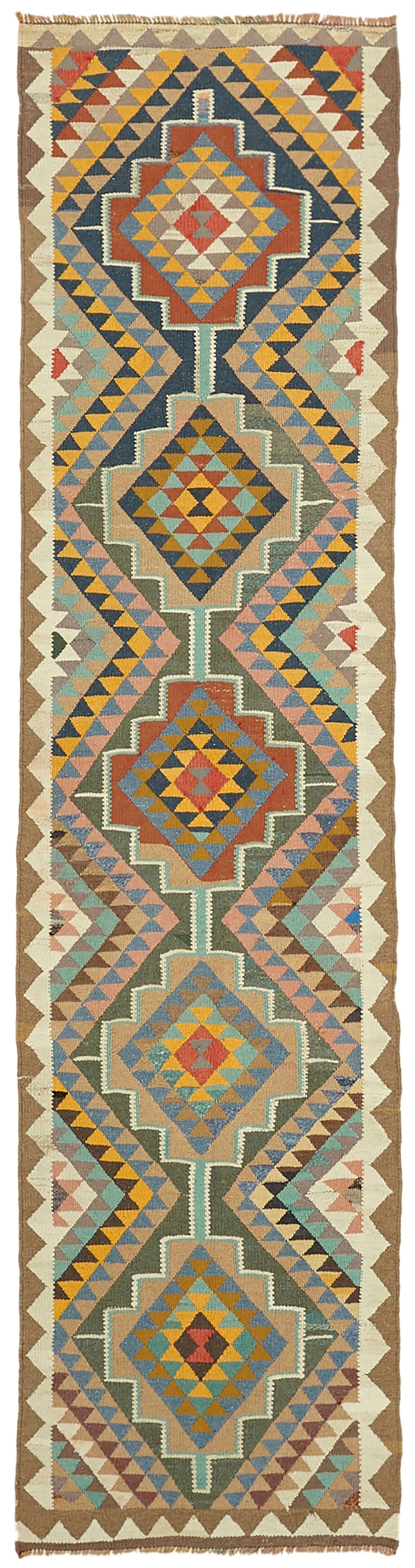 Vintage Heriki Kilim Runner - World Collected 95x360cm at Sama Rugs