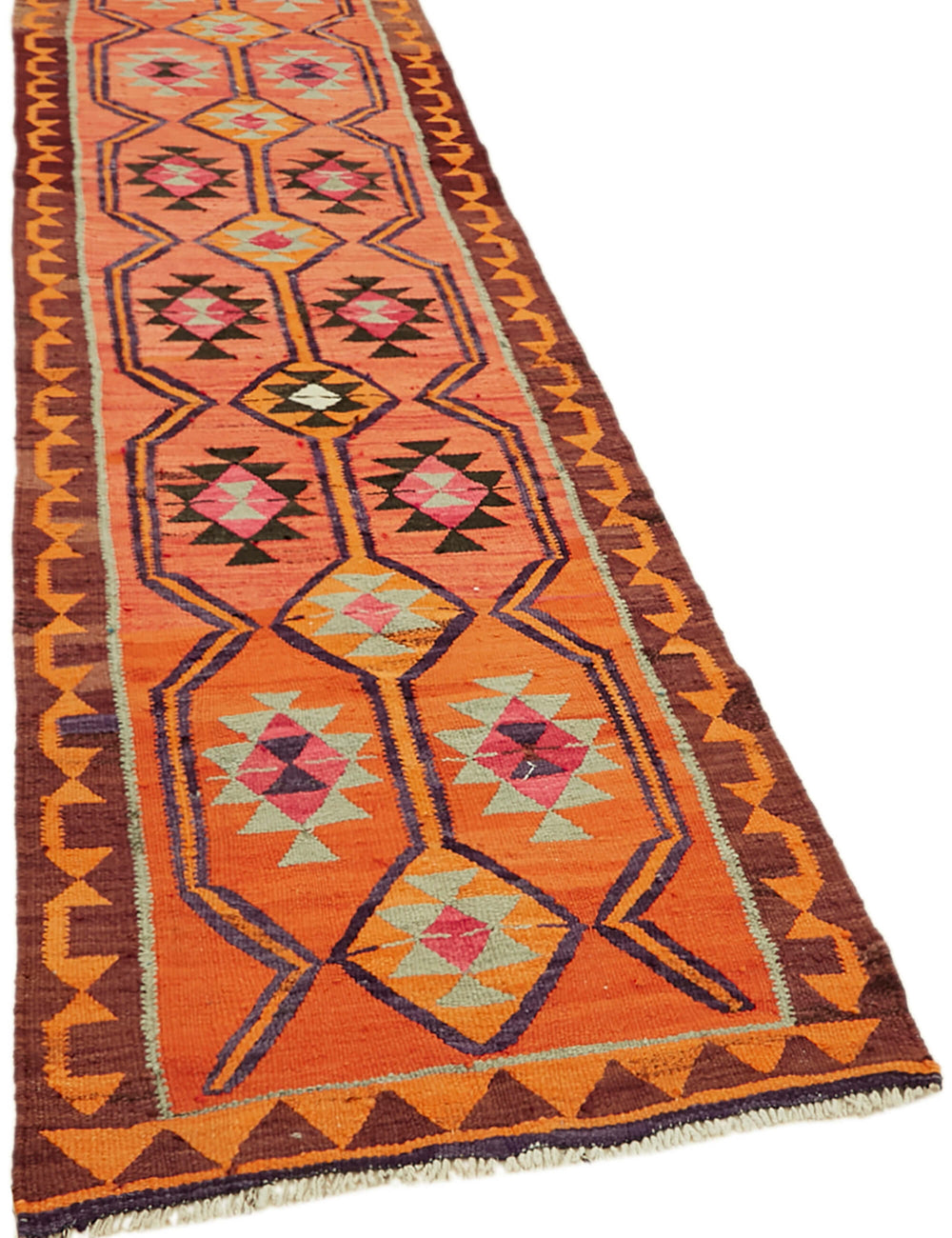 Vintage Heriki Kilim Runner - Restored Heritage 95x326cm