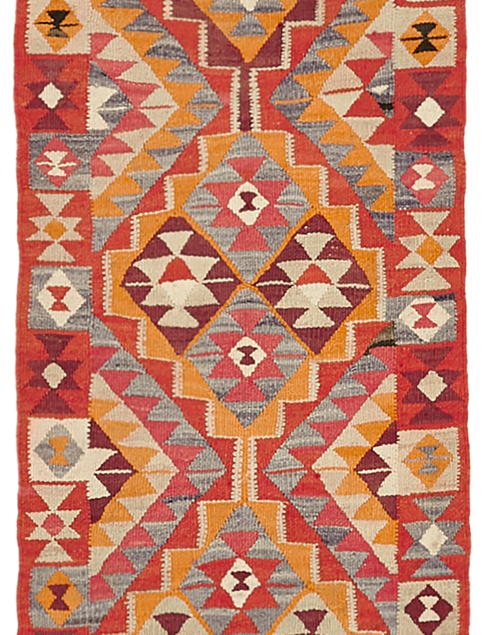 Vintage Heriki Kilim Runner - Artisan Refinished 88x334cm