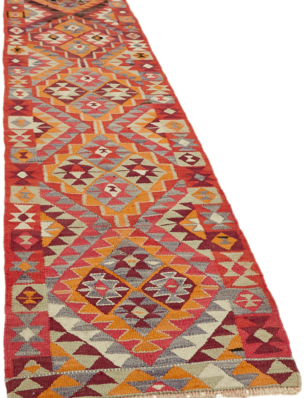 Vintage Heriki Kilim Runner - Artisan Refinished 88x334cm