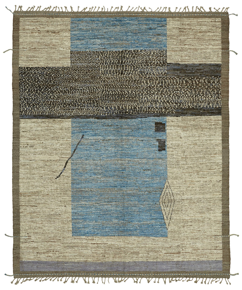 Beige Tribal Atlas Rug – 2.88 x 3.52