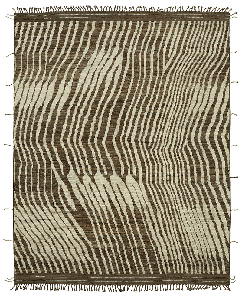 Brown Abstract Atlas Rug – 2.86 x 3.70