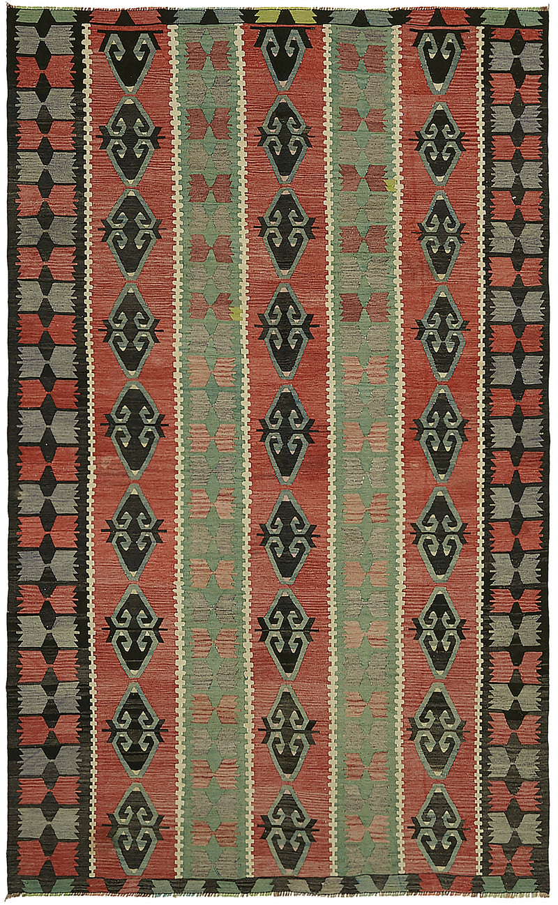 Antique Anatolian Green Kilim 195x320cm