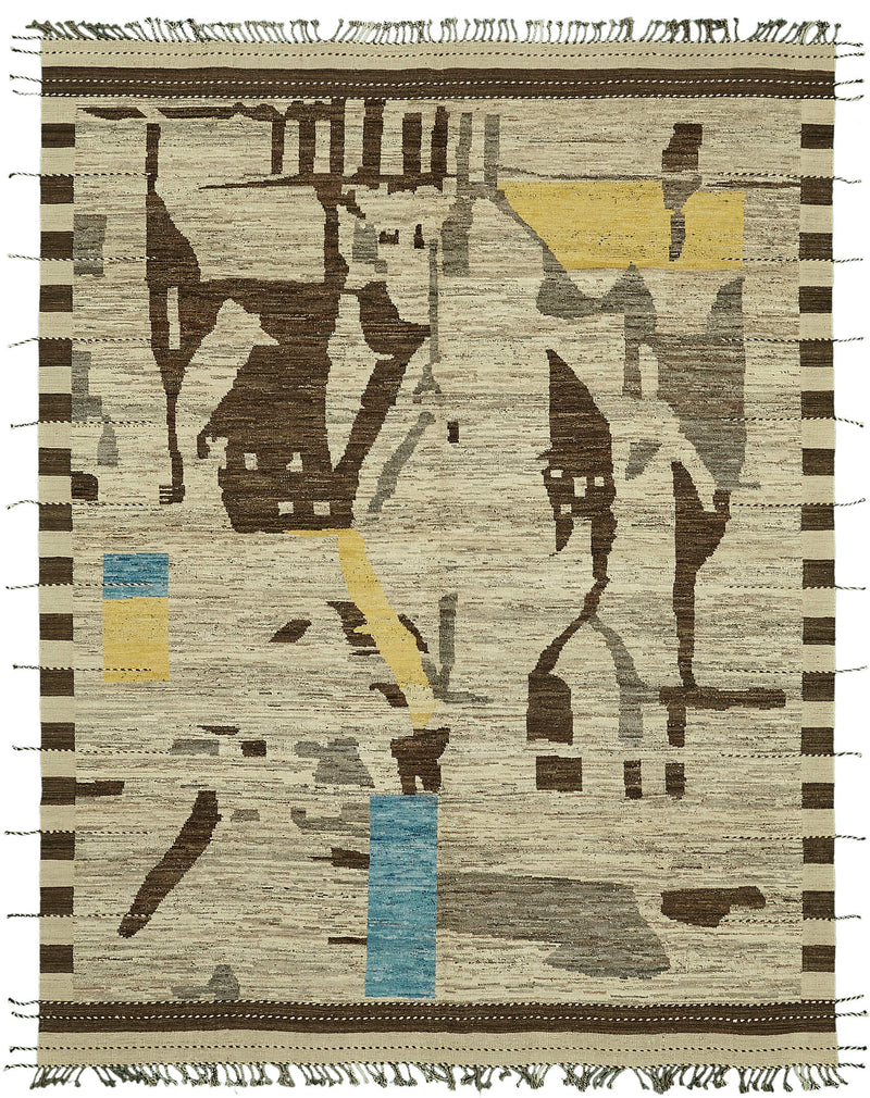 Beige Tribal Atlas Rug – 2.90 x 3.80