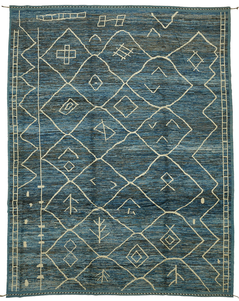 Blue Tribal Atlas Rug – 3.24 x 4.26
