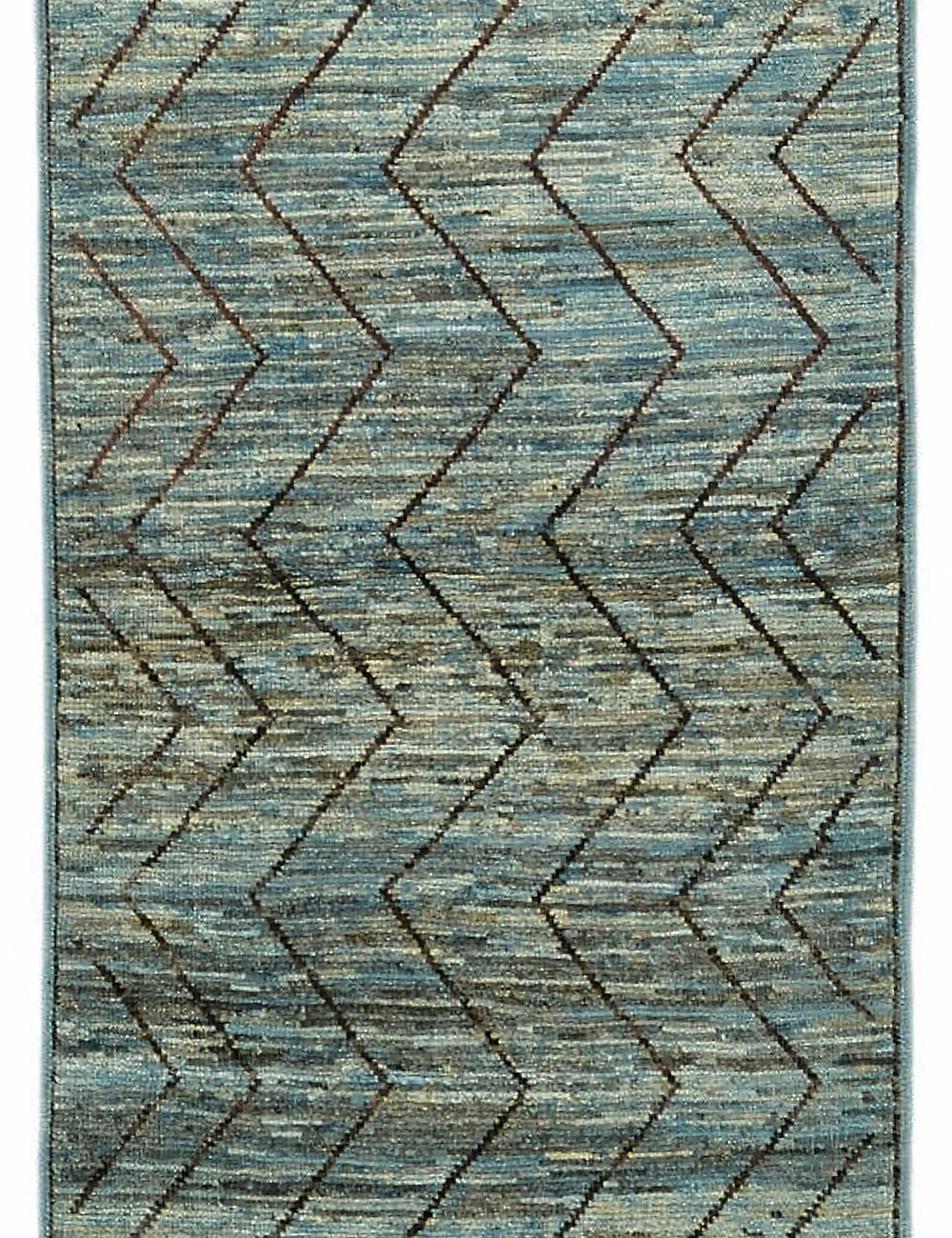 Blue Tribal Runner Rug – 0.89 x 3.33