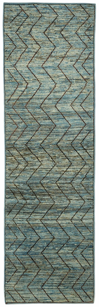 Blue Tribal Runner Rug – 0.89 x 3.33