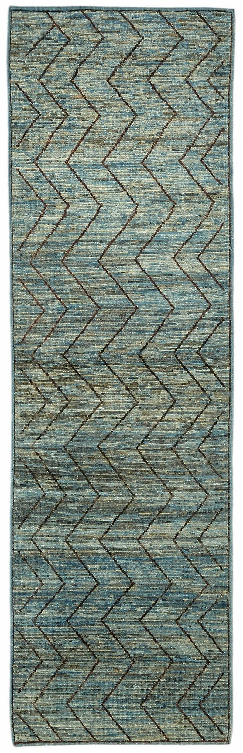 Blue Tribal Runner Rug – 0.89 x 3.33