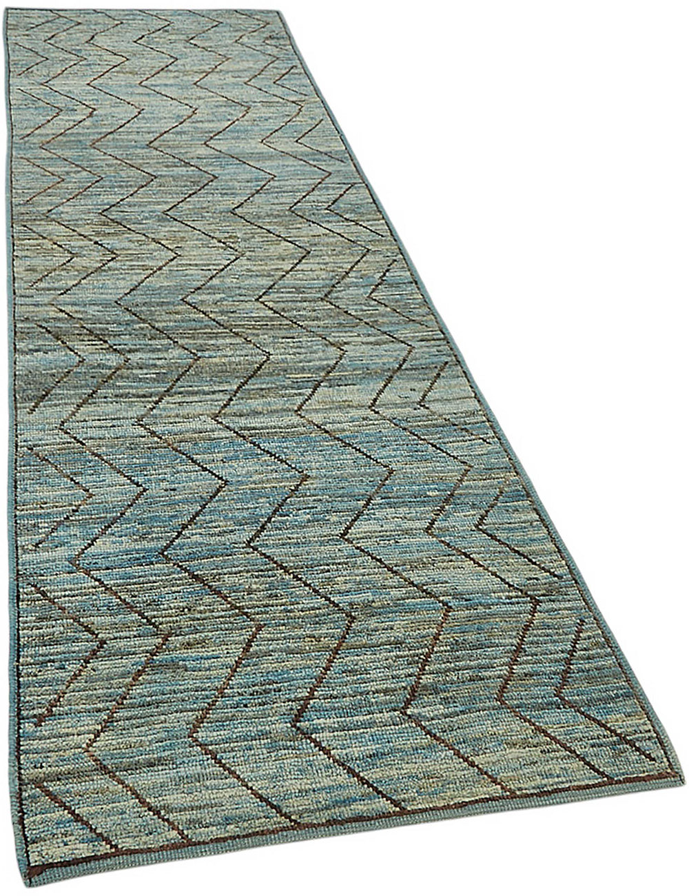Blue Tribal Runner Rug – 0.89 x 3.33
