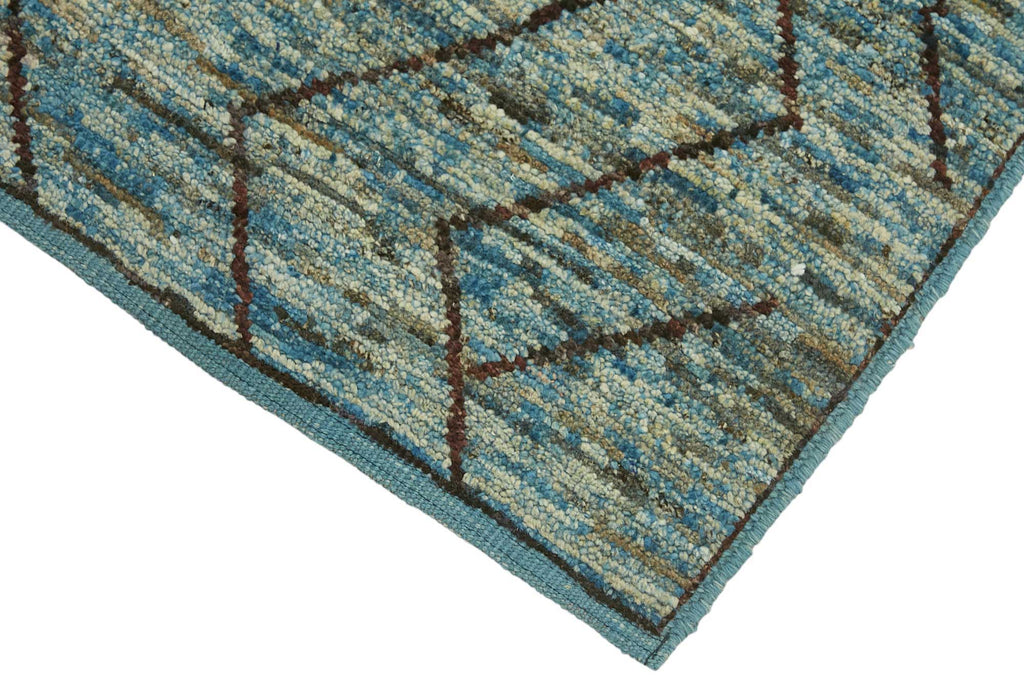 Blue Tribal Runner Rug – 0.89 x 3.33