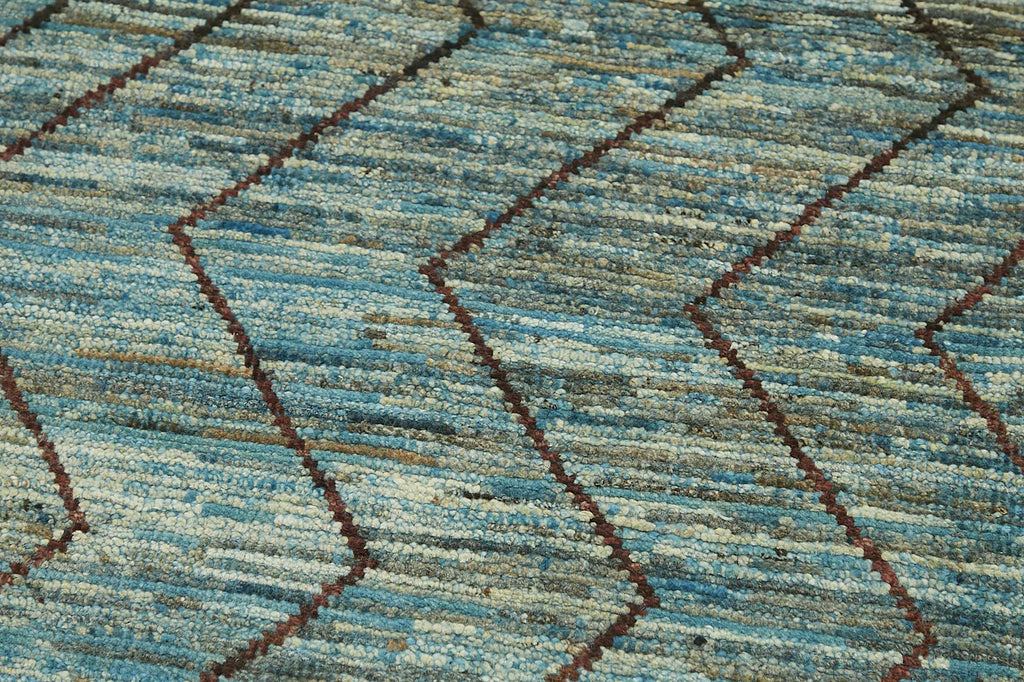 Blue Tribal Runner Rug – 0.89 x 3.33