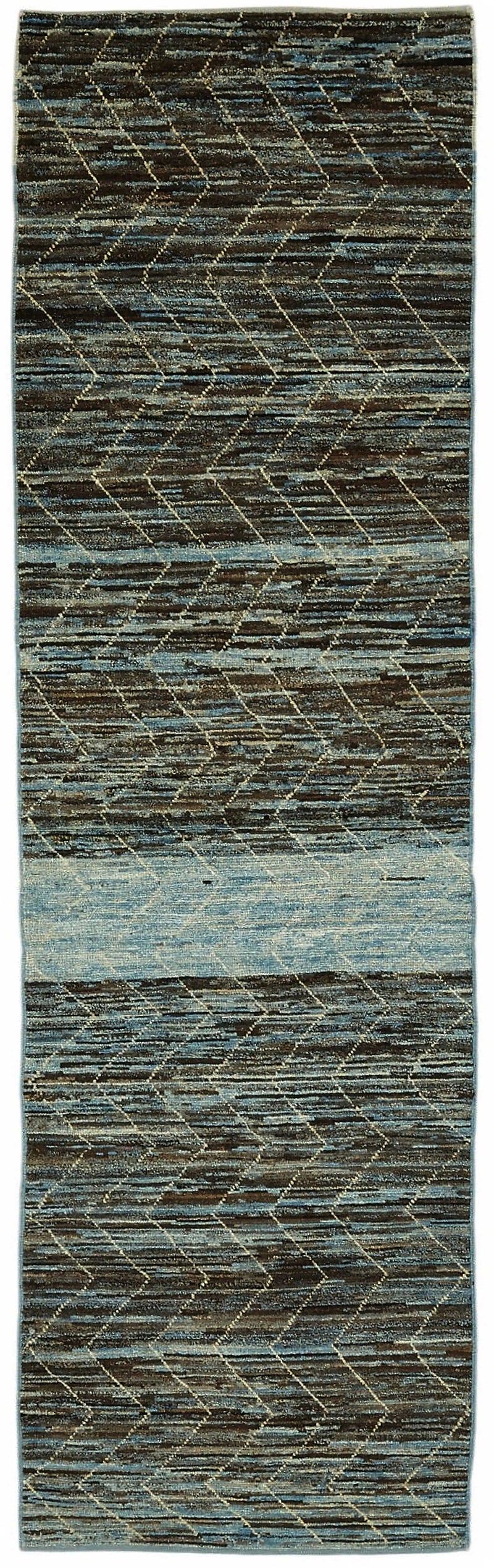 Blue Tribal Runner Rug – 0.86 x 2.95