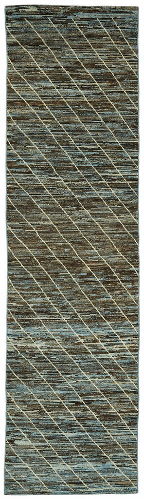 Blue Tribal Runner Rug – 0.89 x 3.41