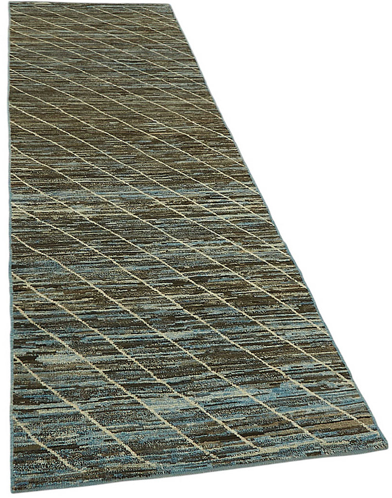 Blue Tribal Runner Rug – 0.89 x 3.41