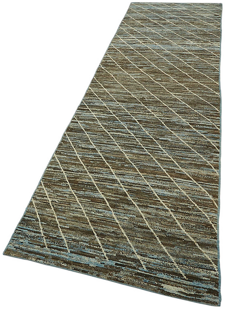 Blue Tribal Runner Rug – 0.89 x 3.41