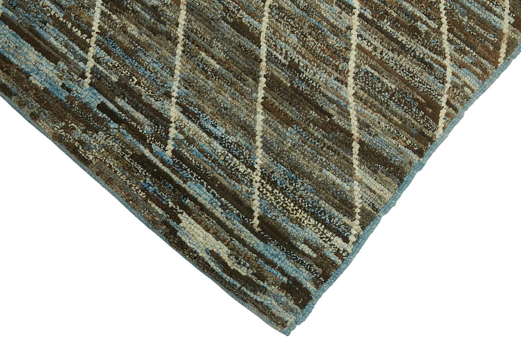 Blue Tribal Runner Rug – 0.89 x 3.41