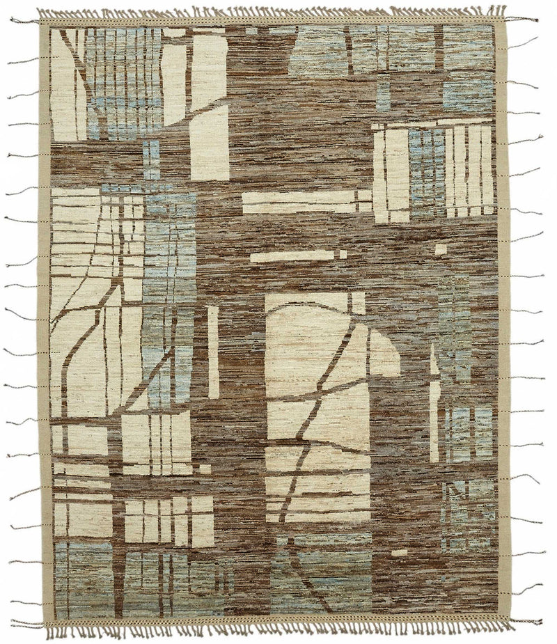 Beige Abstract Atlas Rug – 2.86 x 3.65