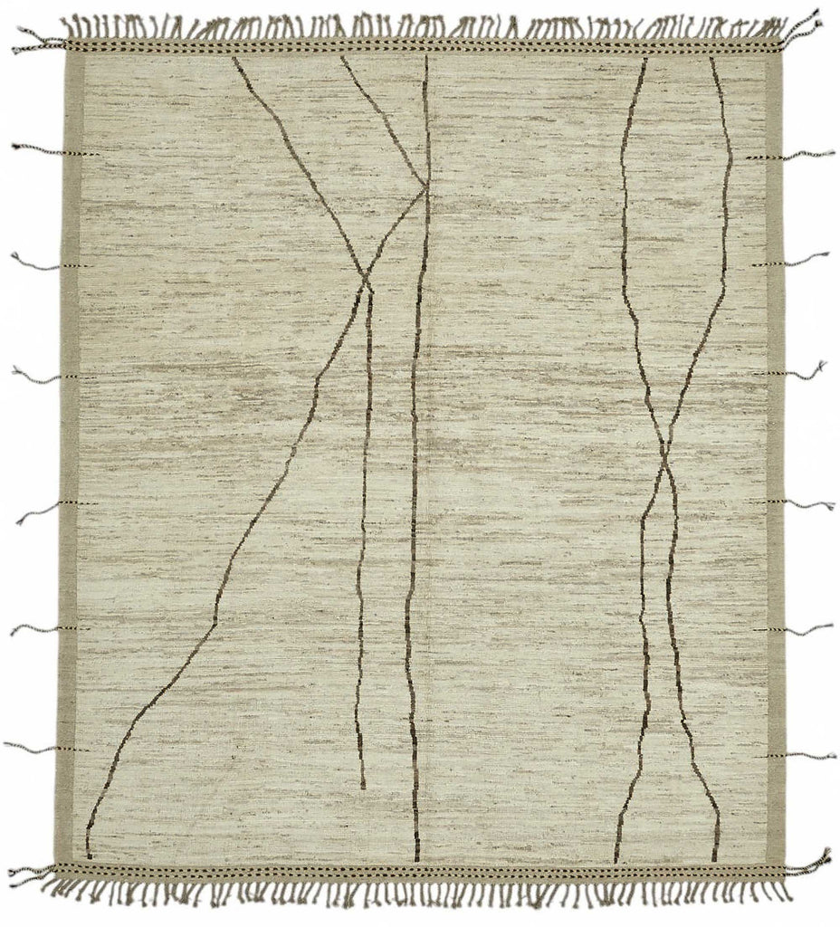 Beige Abstract Atlas Rug – 2.57 x 3.01