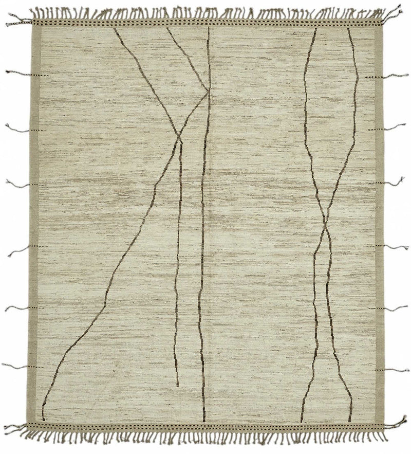 Beige Abstract Atlas Rug – 2.57 x 3.01