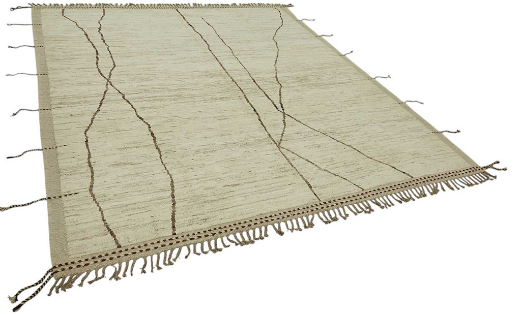 Beige Abstract Atlas Rug – 2.57 x 3.01
