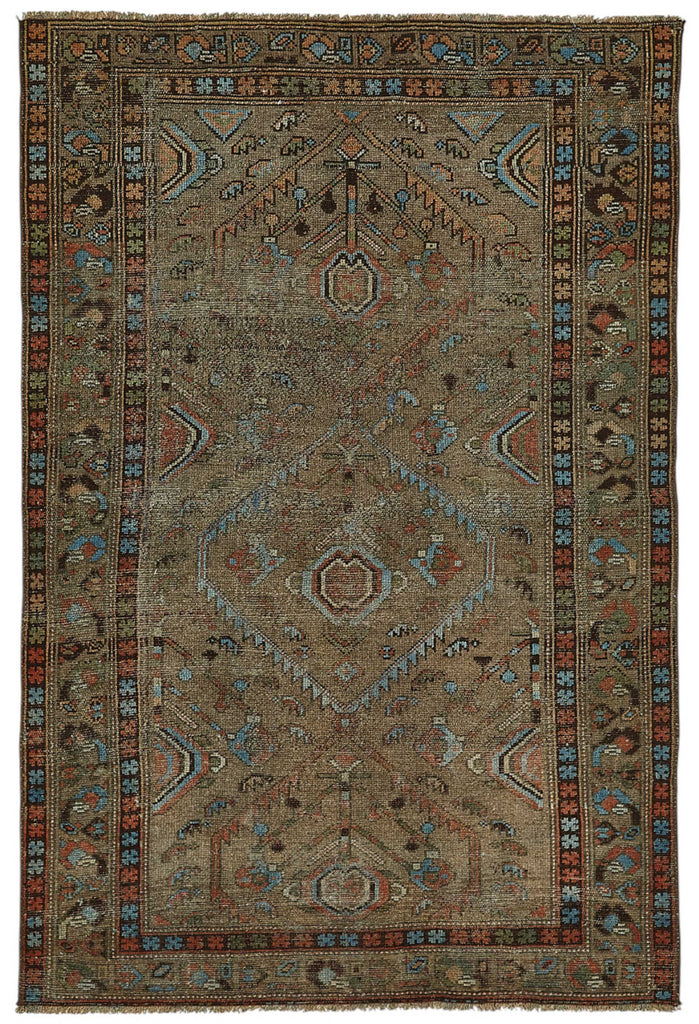 Persian Antique Rug 1.18 x 1.75 - Brown - SamaRugs