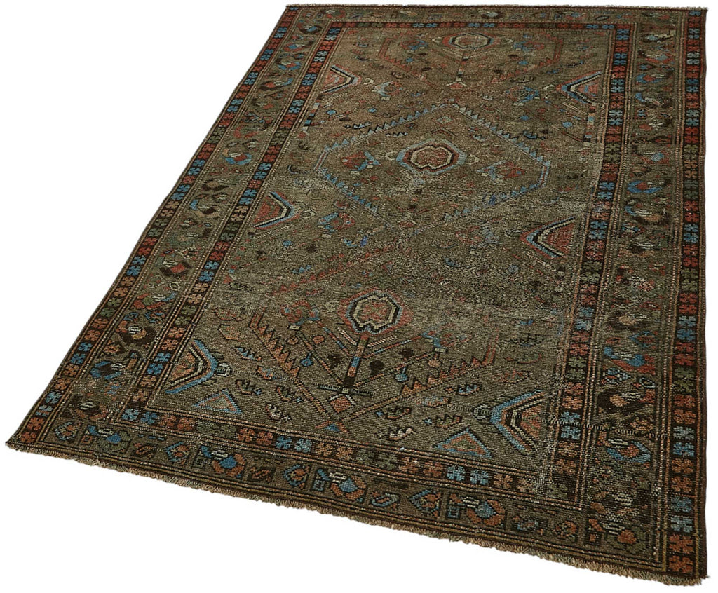 Persian Antique Rug 1.18 x 1.75 - Brown - SamaRugs