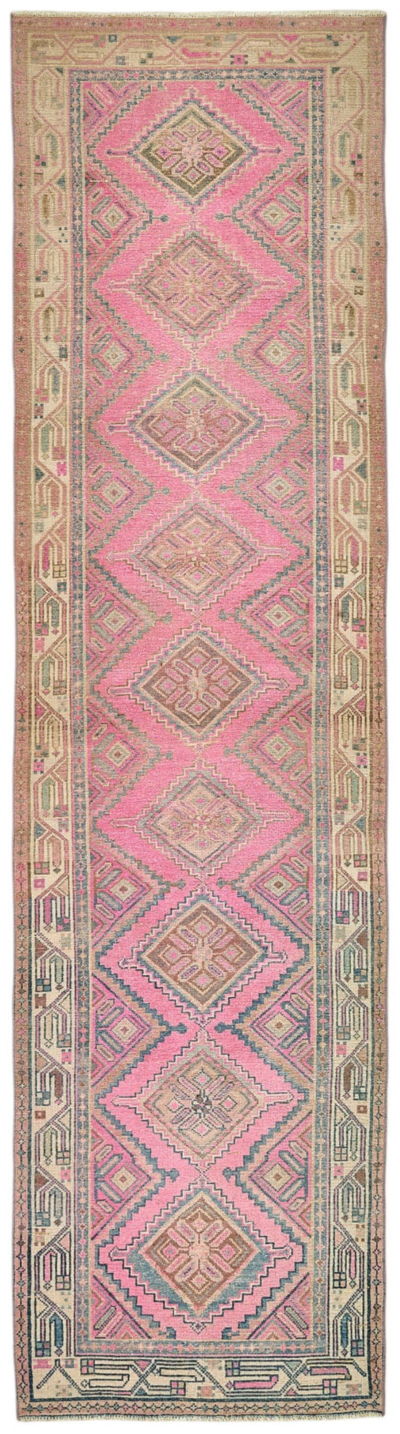 Persian Antique Rug 0.79 x 2.90 - Pink - SamaRugs